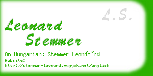 leonard stemmer business card